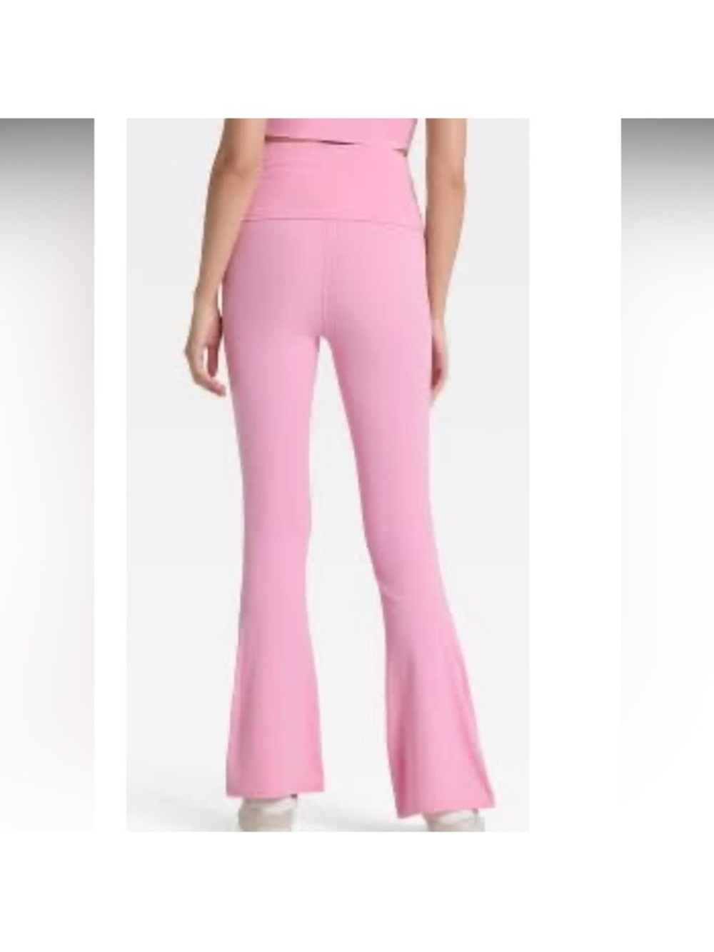 Joylab Low Rise Fold Over Pink Flared Yoga Pants - Picture 2 of 2